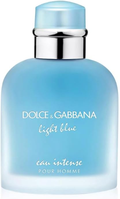Dolce & Gabbana Light Blue Eau Intense pour Homme perfume bottle on a white background