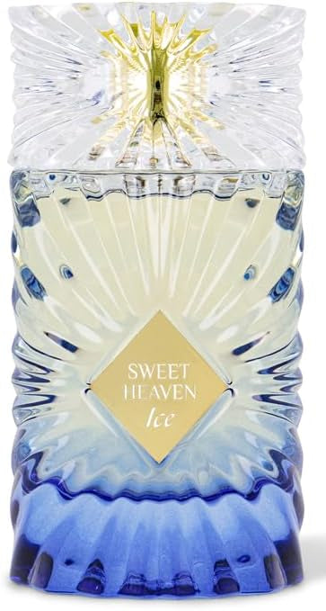 Decorative candle with 'Sweet Heaven Ice' label on a white background