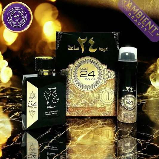 ARD AL ZAAFARAN Oud 24 Hours Eau De Parfum 100ml + Perfumed Spray 50ml Ard Al Zaafaran Ambient Beauty