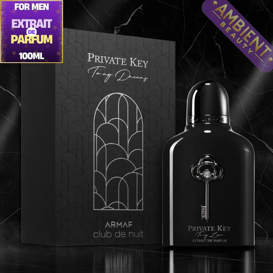 ARMAF Private Key perfume bottle and packaging on a dark background