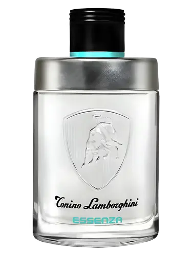 Tonino Lamborghini Essenza perfume bottle on a black background