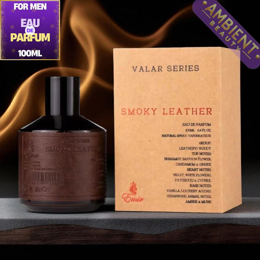 Emir Smoky leather perfume bottle and packaging