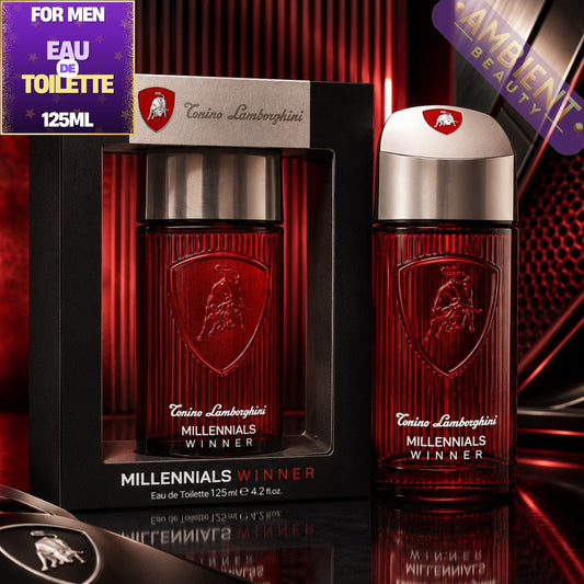 Tonino Lamborghini Millennials Winner eau de toilette for men in packaging on a dark background