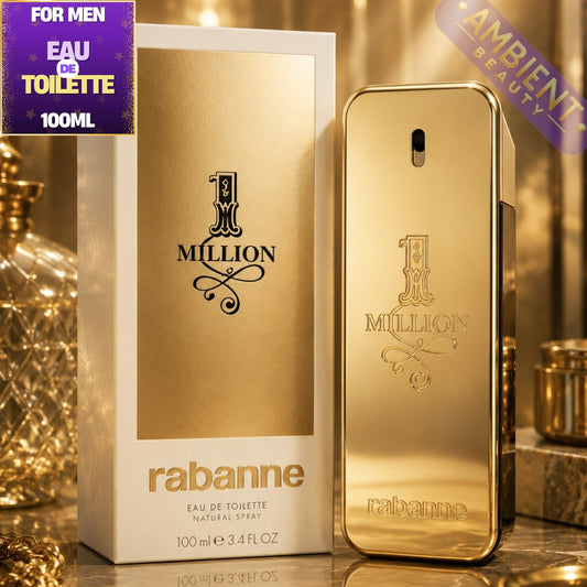 PACO RABANNE 1 Million Eau de Toilette 100ml For Men – Woody Spicy Fragrance with Blood Mandarin, Cinnamon & Leather Paco Rabanne Ambient Beauty