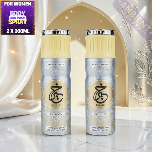PARIS CORNER Khair Felicity Body Spray 2x200ml Duo Pack For Women