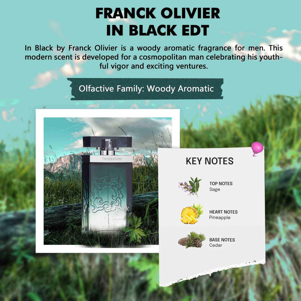 Franck Olivier In Black Eau de Toilette 75ml For Men
