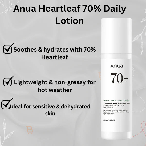 Anua Heartleaf 70+ Hyaluron Daily Lotion 200ml For Men & Women