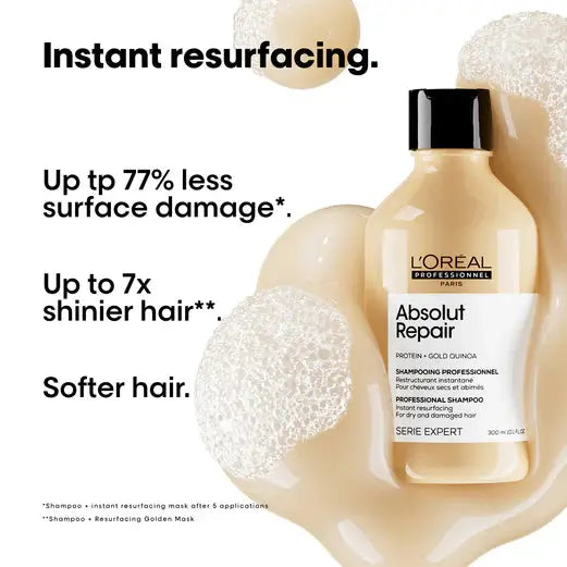 LOREAL Professionnel Serie Expert Absolut Repair Protein + Gold Quinoa Instant Resurfacing Shampoo 300ml LorealAmbient Beauty