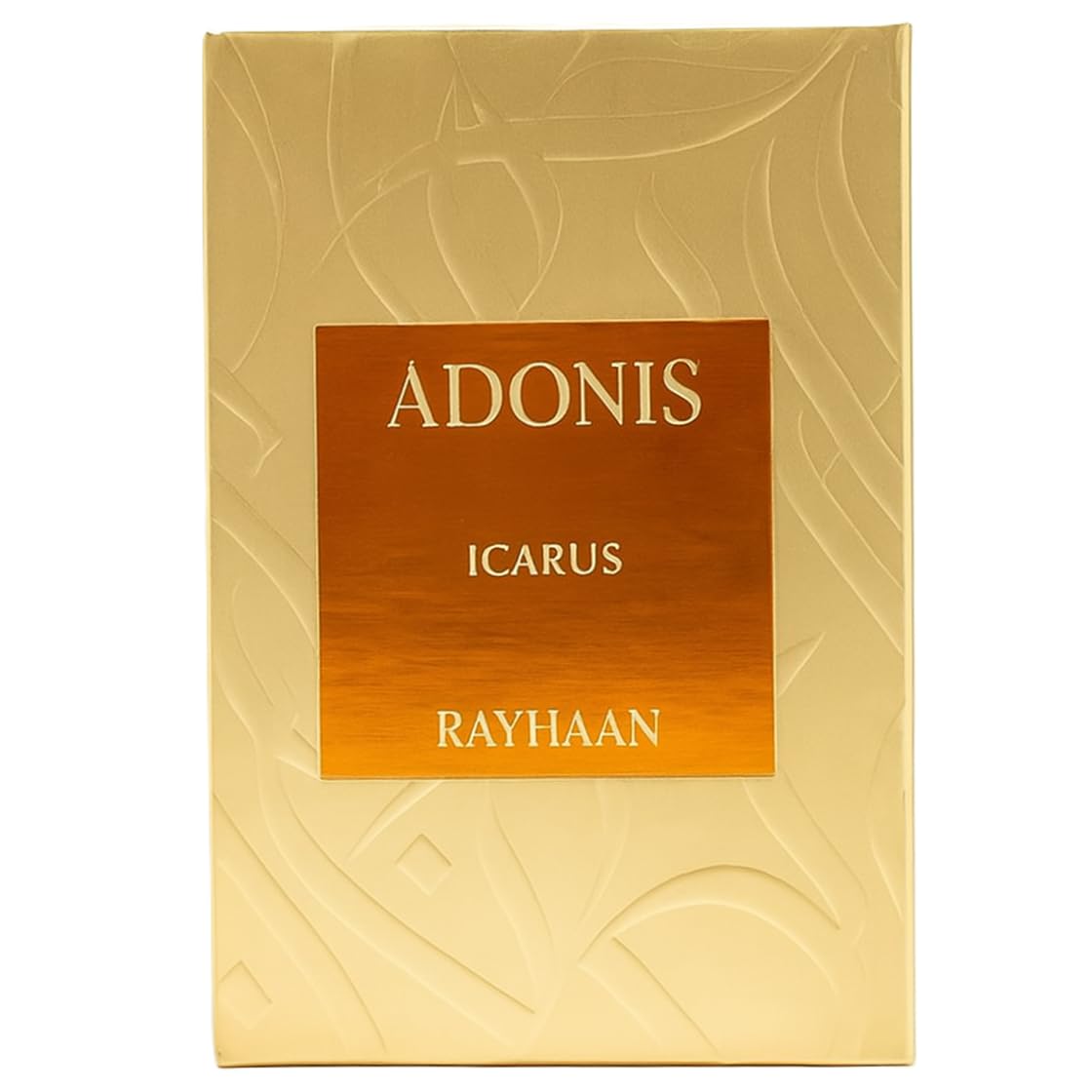 Rayhaan Adonis Icarus Gold packaging of 'Adonis Icarus' by 'Rayhaan' on a white background