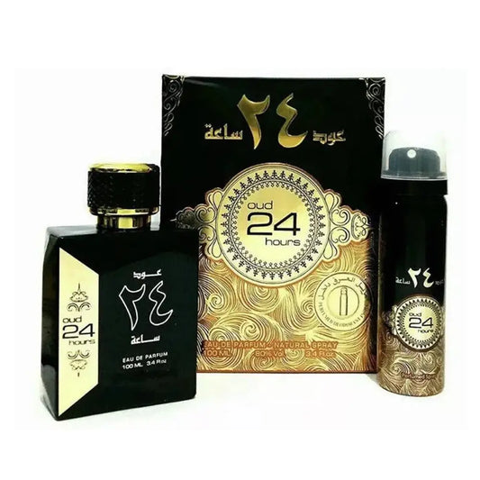 ARD AL ZAAFARAN Oud 24 Hours Eau De Parfum 100ml + Perfumed Spray 50ml Ard Al ZaafaranAmbient Beauty