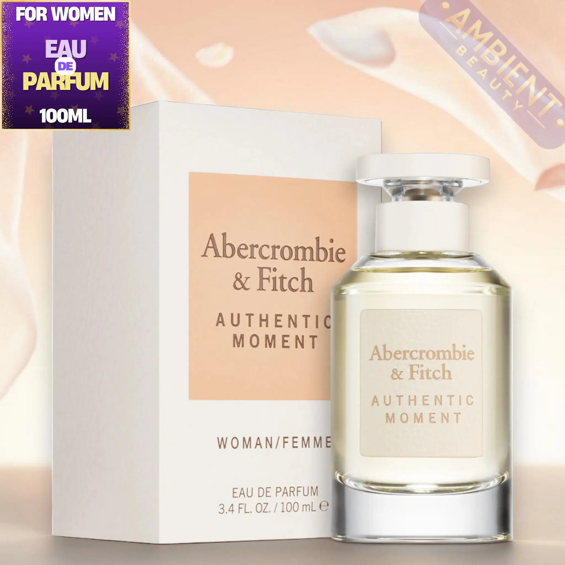 Abercrombie & Fitch perfume bottle and packaging on a light background