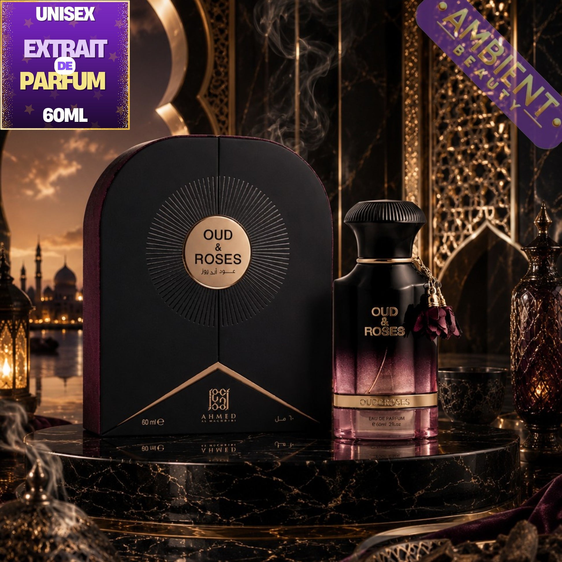 Ahmed Al Maghribi Oud and Roses ExDP 60ml For Men and Women