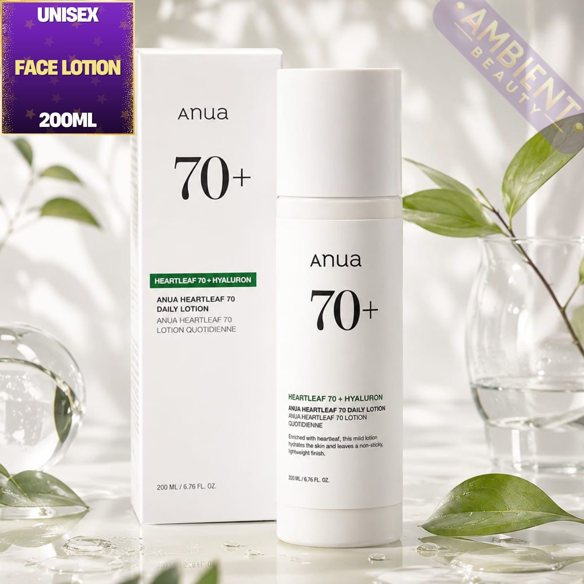 Anua Heartleaf 70+ Hyaluron Daily Lotion 200ml For Men & Women
