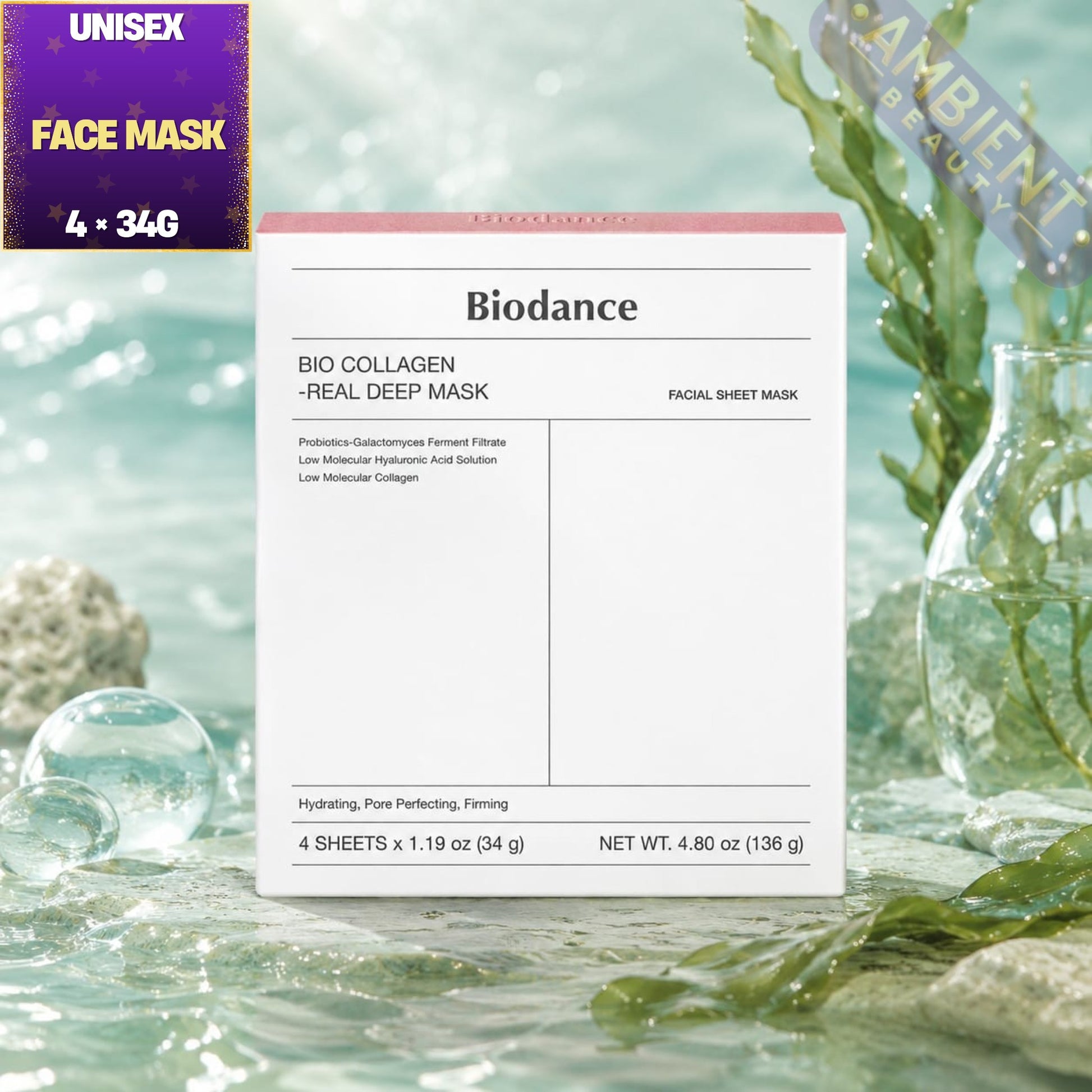 Biodance Bio-Collagen Real Deep Sheet Masks 4 x 34g For Men and Women
