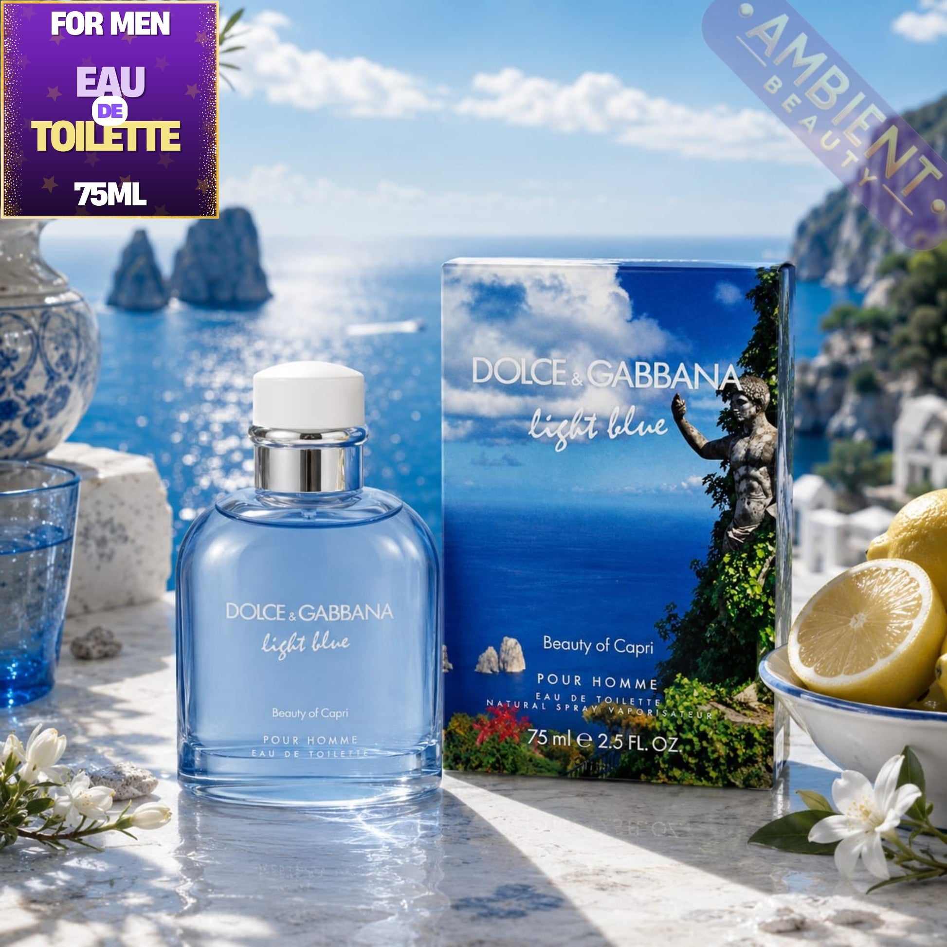 Dolce & Gabbana Light Blue Pour Homme Beauty of Capri Eau de Toilette 75ml For Men