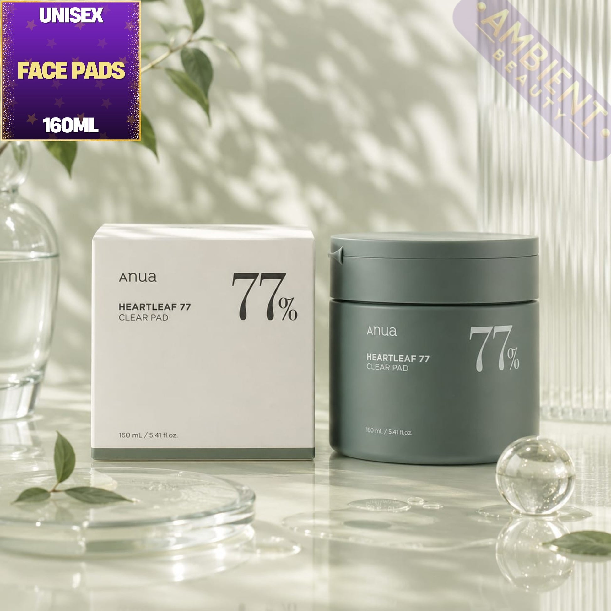 Anua Heartleaf 77% Clear Toner Pad 70 Pads (160ml) For Men & Women