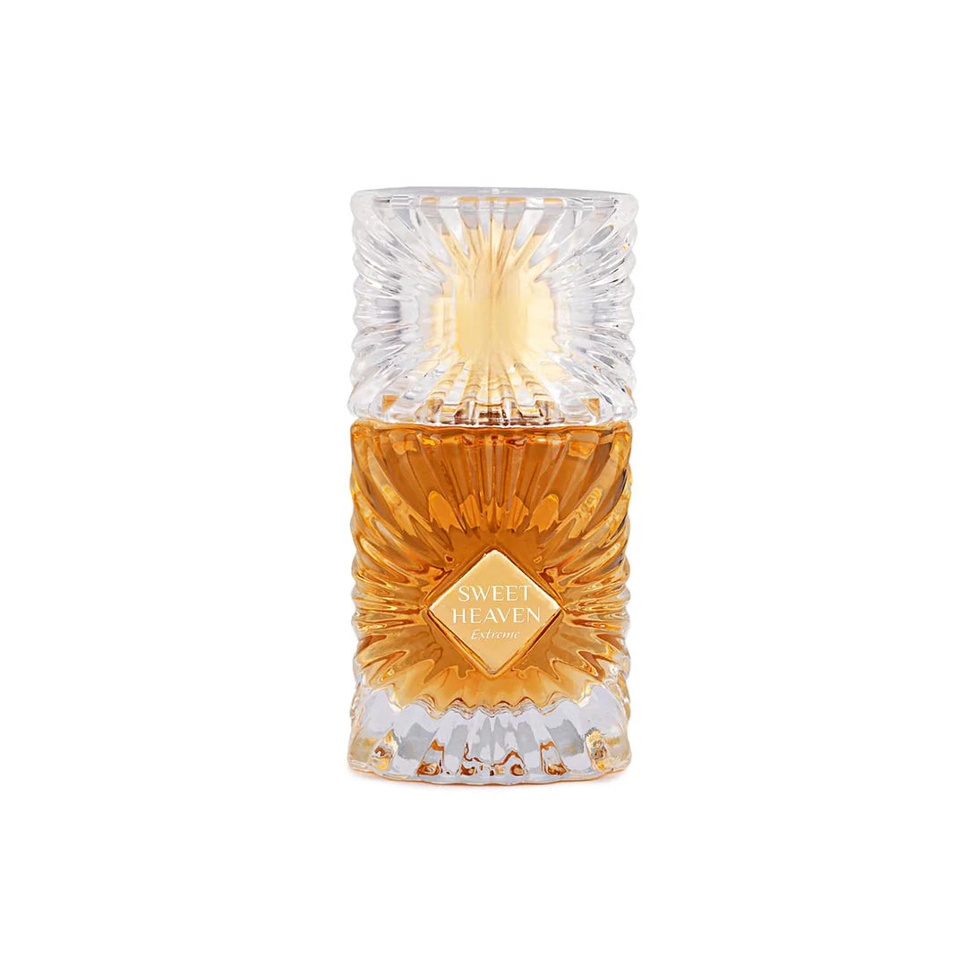 Perfume bottle labeled 'Sweet Heaven extreme' on a white background