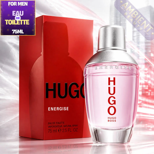 Hugo Boss Energise perfume bottle and packaging on a white background