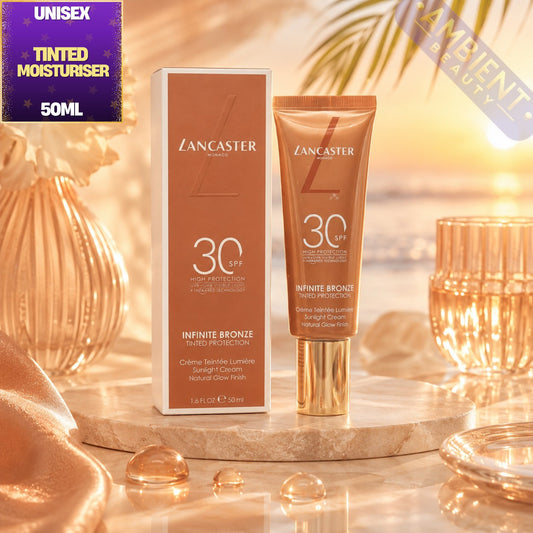LANCASTER Infinite Bronze Sunlight Cream SPF30 50ml Medium/Dark For Men & Women – Tinted Moisturising Cream with SPF30, Tan-Enhancing Technology & Natural Bronze Radiance