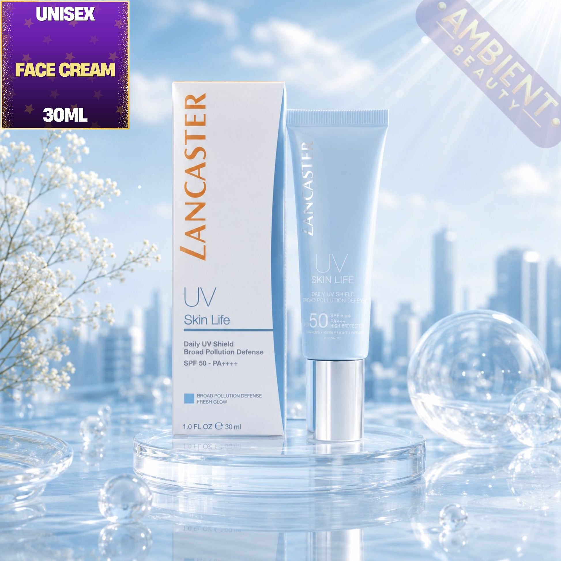 Lancaster Skin Life Daily UV Shield Moisturiser SPF50 30ml For Men and Women