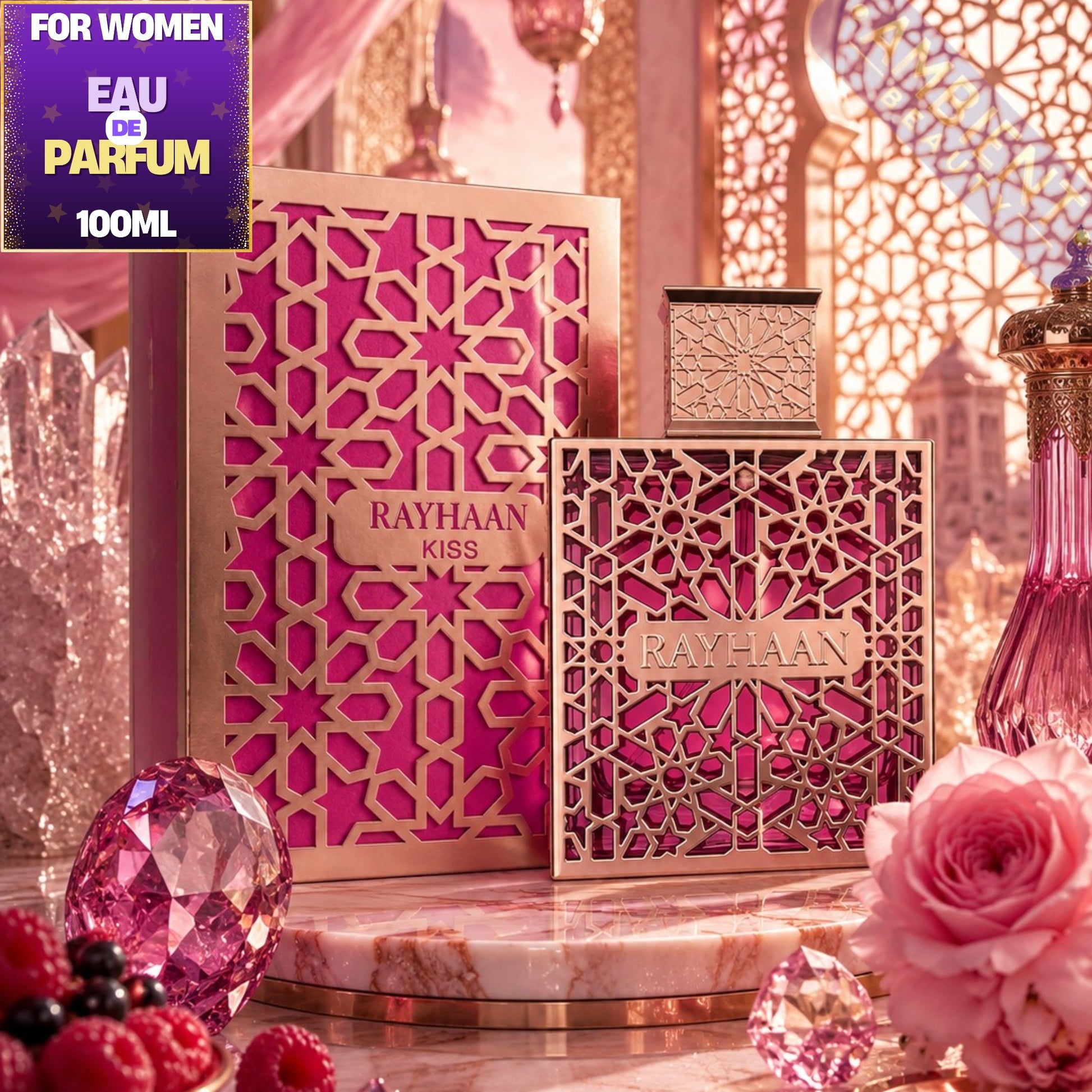 Rayhaan Kiss Sweet Fruity Gourmand Floral EDP 100ml For Women