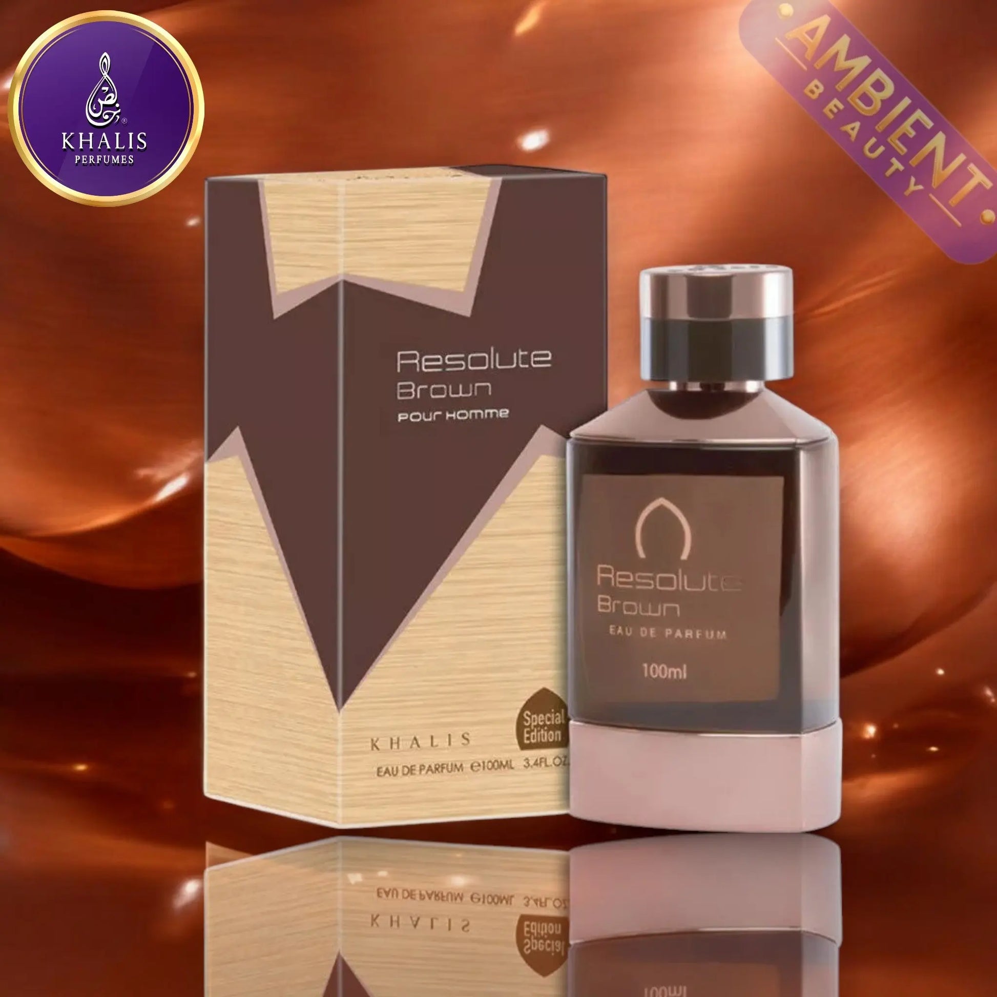 KHALIS Resolute Brown Pour Homme Special Edition Eau De Parfum 100ml Khalis Ambient Beauty
