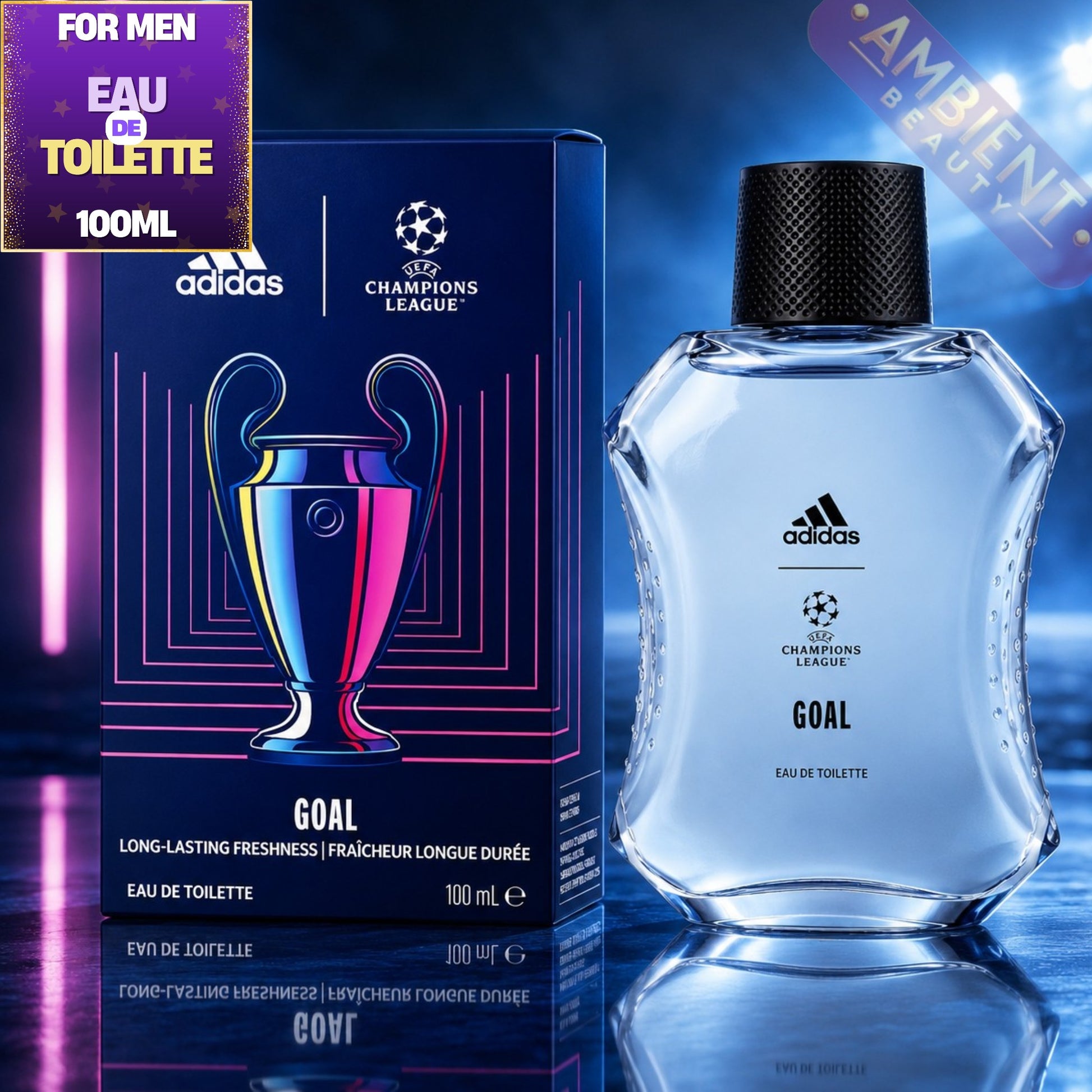 Adidas UEFA Champions League Goal Eau de Toilette Bottle Splash