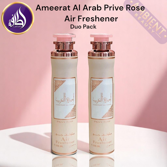 LATTAFA Ameerat Al Arab Prive Rose Air Freshener Duo Pack 2x300ml Room Spray Lattafa Ambient Beauty