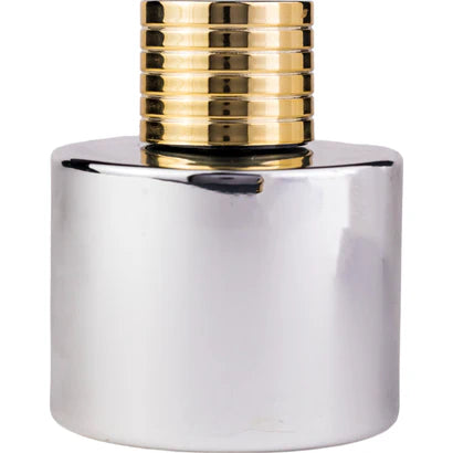 Emir Metalico Silver and gold cylindrical object on a white background