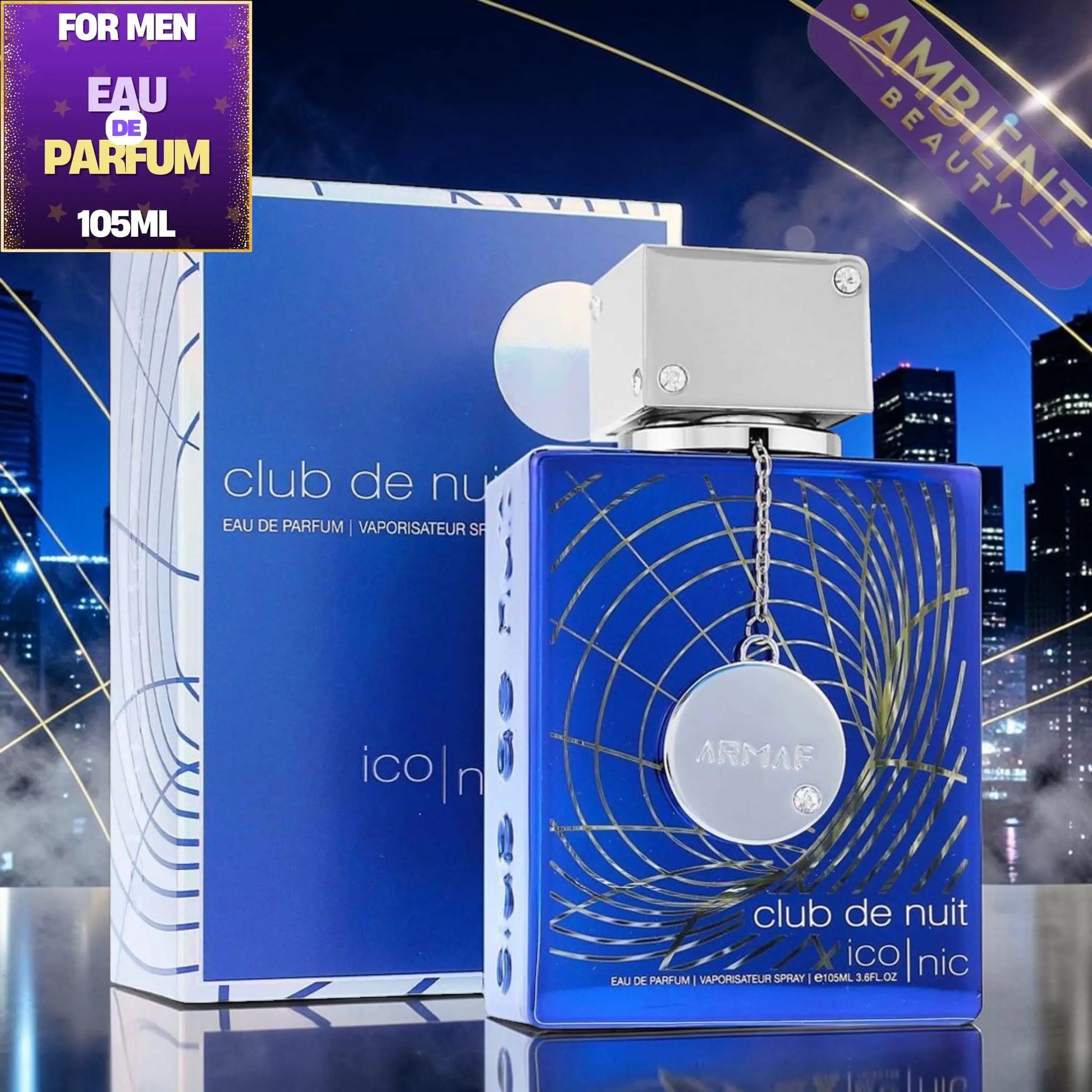 ARMAF Club De Nuit Blue Iconic Eau de Parfum 105ml For Men – Fresh Citrus Spicy Woody Fragrance Armaf Ambient Beauty