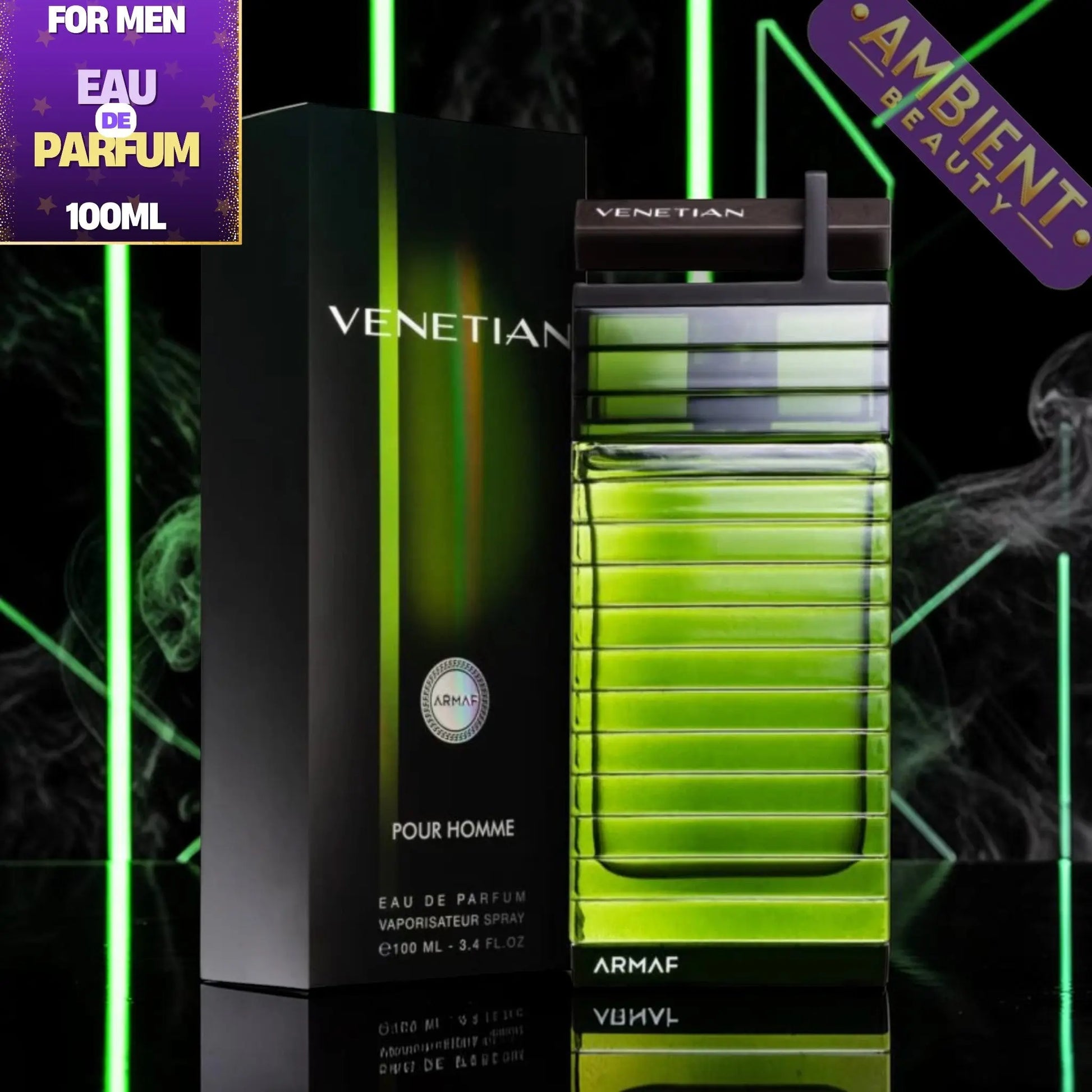 ARMAF Venetian Pour Homme Eau de Parfum 100ml For Men – Citrus Aromatic Woody Fragrance with Vetiver & Oakmoss Armaf Ambient Beauty