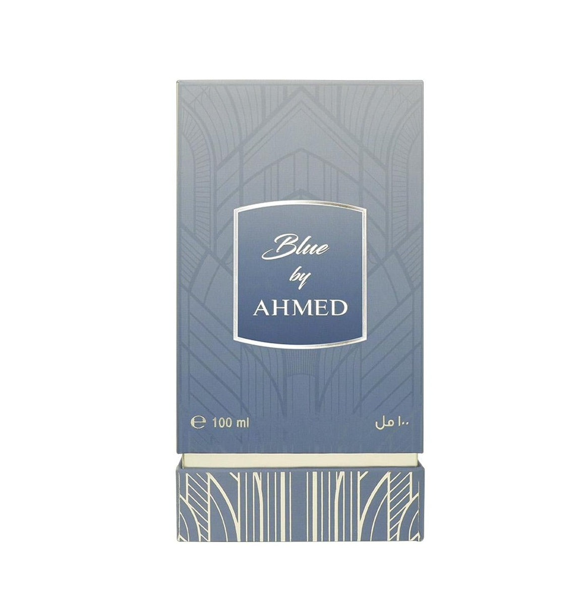 Ahmed Al Maghribi Blue by Ahmed  Perfume packaging labeled 'Blue by Ahmed' on a white background