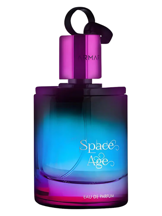 Armaf Space Age perfume bottle with a gradient design on a white background