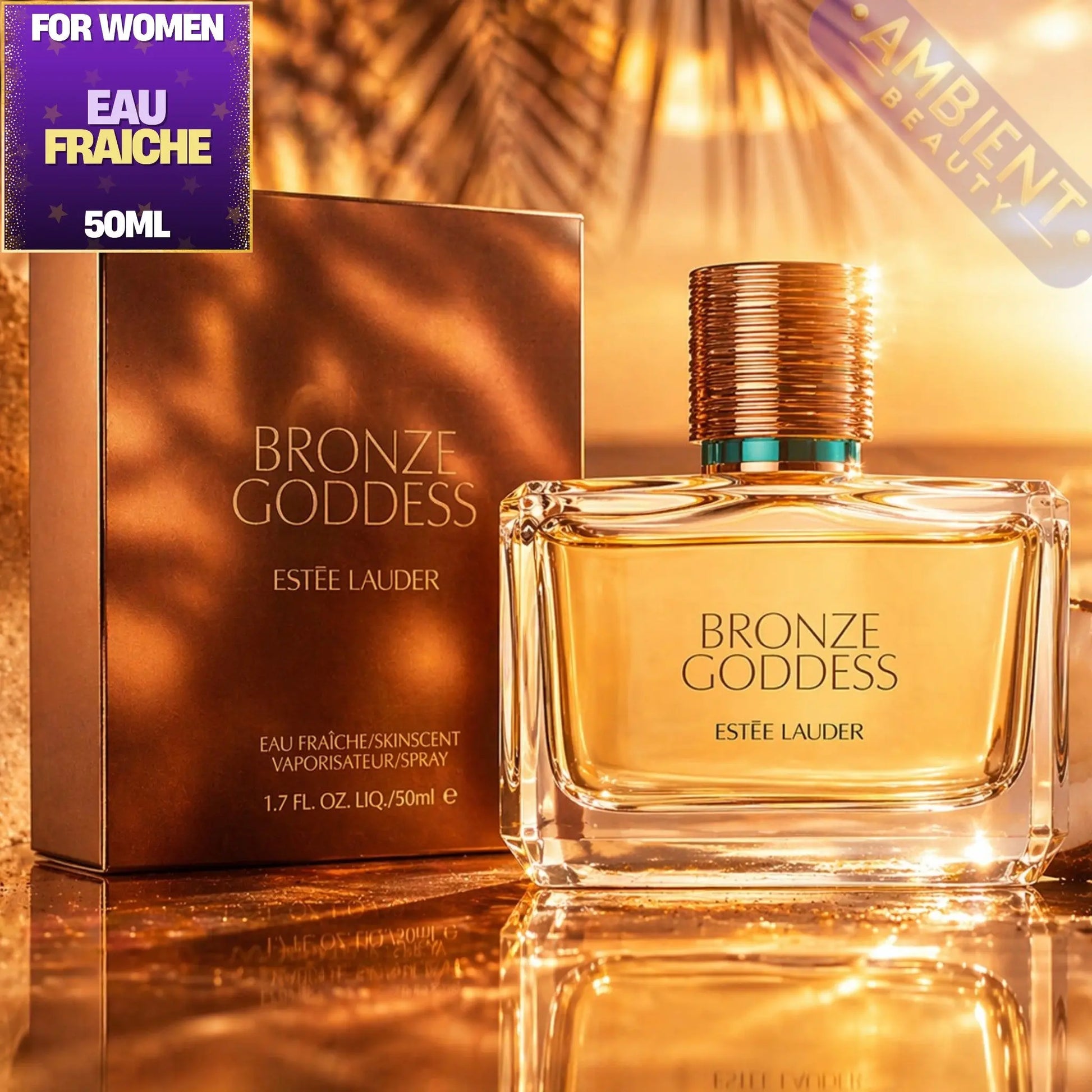 ESTEE LAUDER Bronze Goddess Eau Fraiche 50ml For Women – Tropical Floral Gourmand Fragrance with Coconut, Tiare Flower & Vanilla Estee Lauder Ambient Beauty