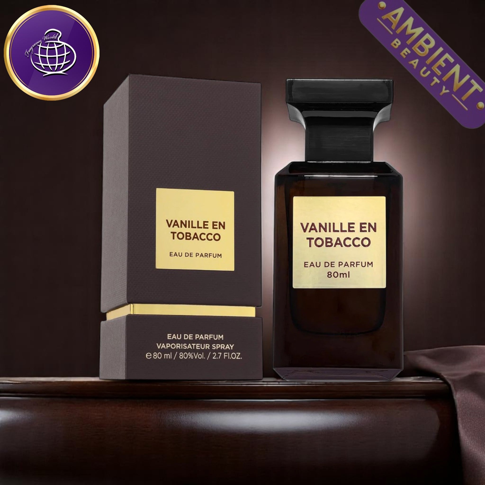 vanille tobacco fragrance world FRAGRANCE WORLD Vanilla En Tobacco Eau De Parfum 80ml – Ambient Beauty