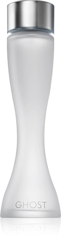 White bottle with silver cap on a white background