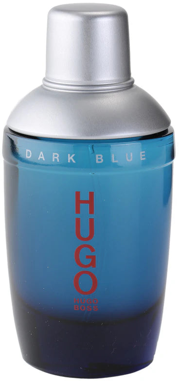 Hugo Boss Dark Blue men's perfume bottle on a white background