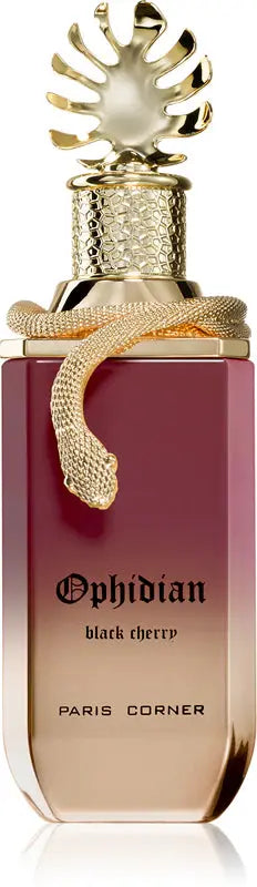 Ophidian Black Cherry perfume bottle with gold accents on a white background