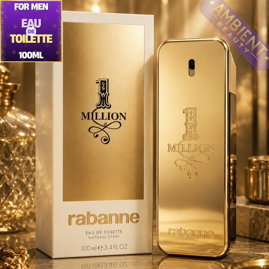 PACO RABANNE 1 Million Eau de Toilette 100ml For Men – Woody Spicy Fragrance with Blood Mandarin, Cinnamon & Leather