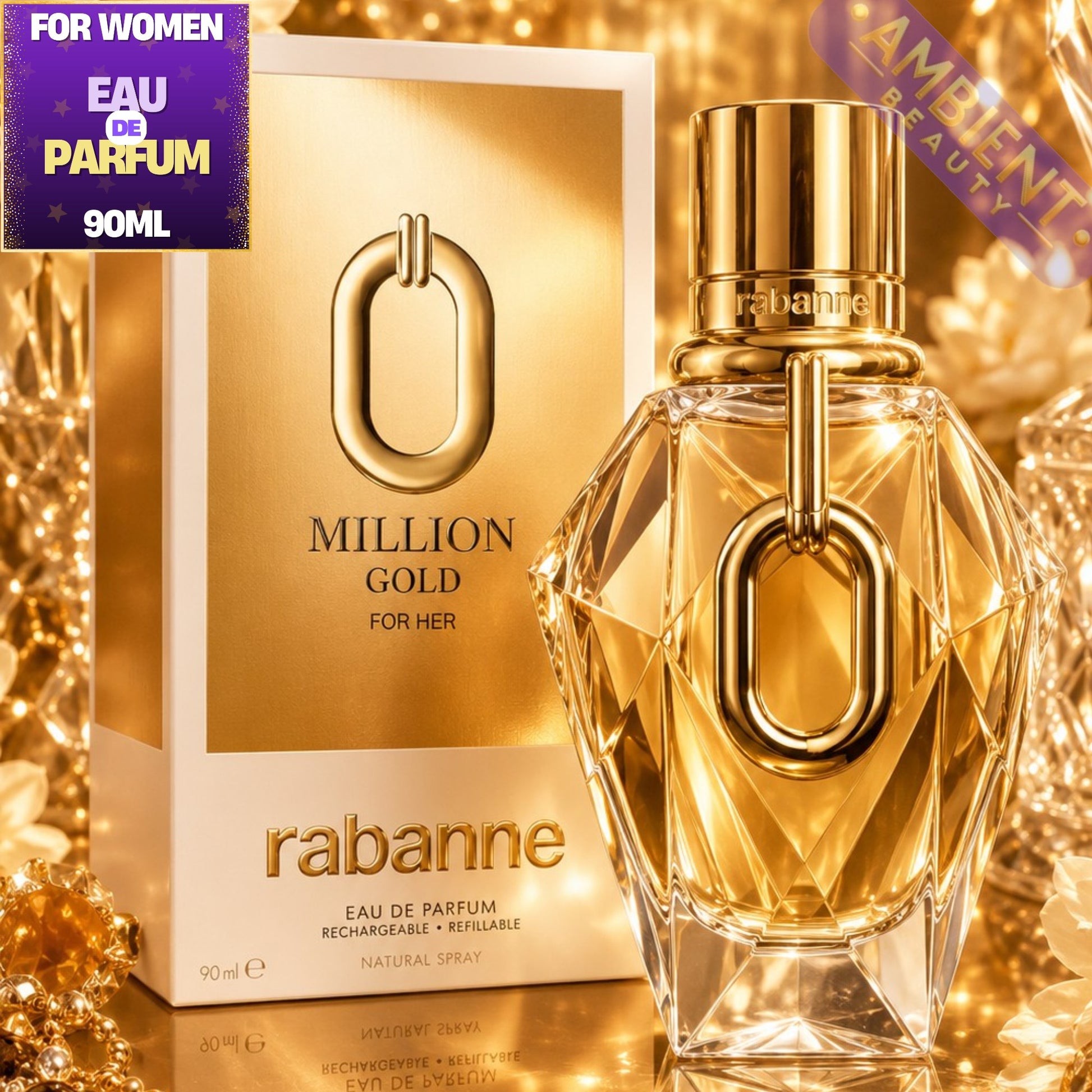 Paco Rabanne Million Gold for Her Eau de Parfum Bottle