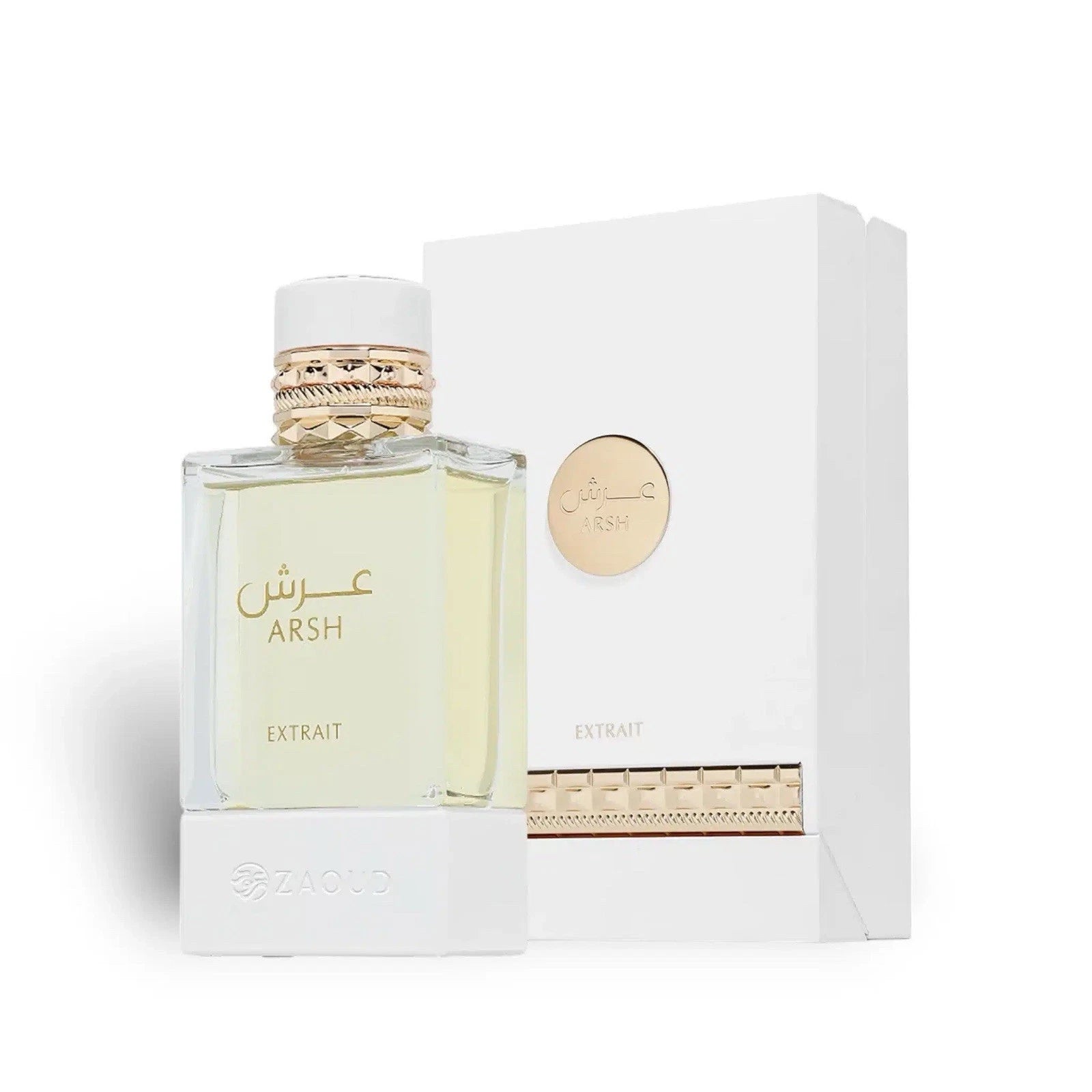 French Avenue Arsh Perfume bottle with gold cap and 'ARSH' branding on a white background