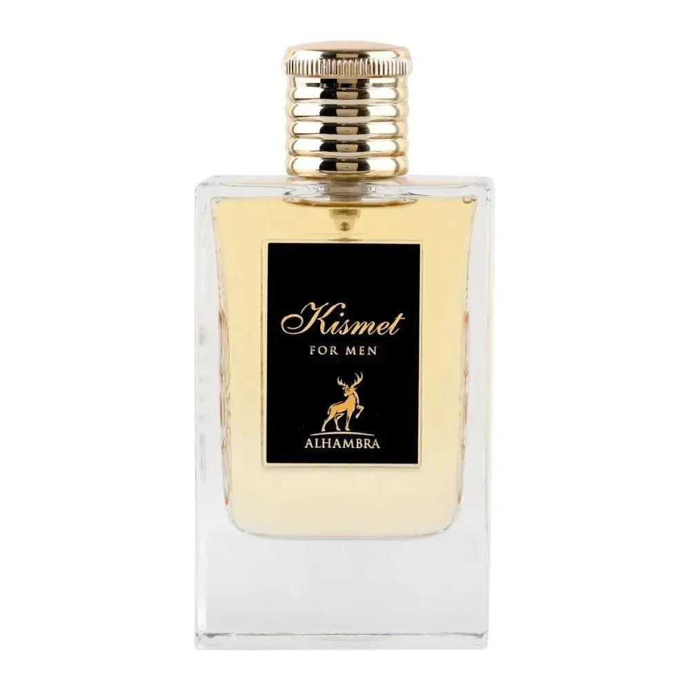 Kismet for men perfume bottle in gold