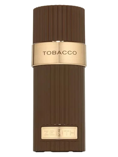 Zenith Tobacco Tobacco-scented perfume bottle with gold accents on a white background