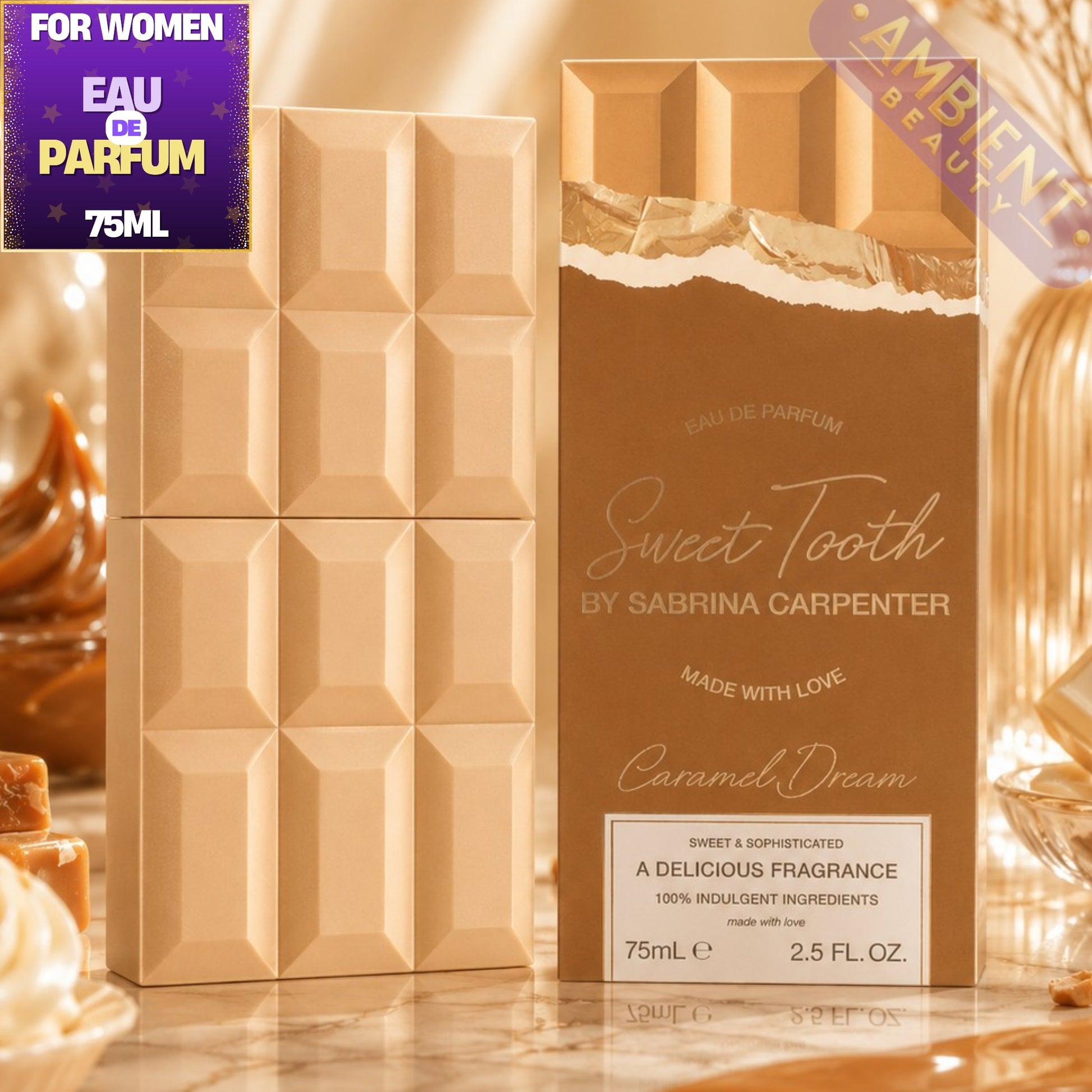 Sabrina Carpenter Sweet Tooth Caramel Dream Eau de Parfum Bottle