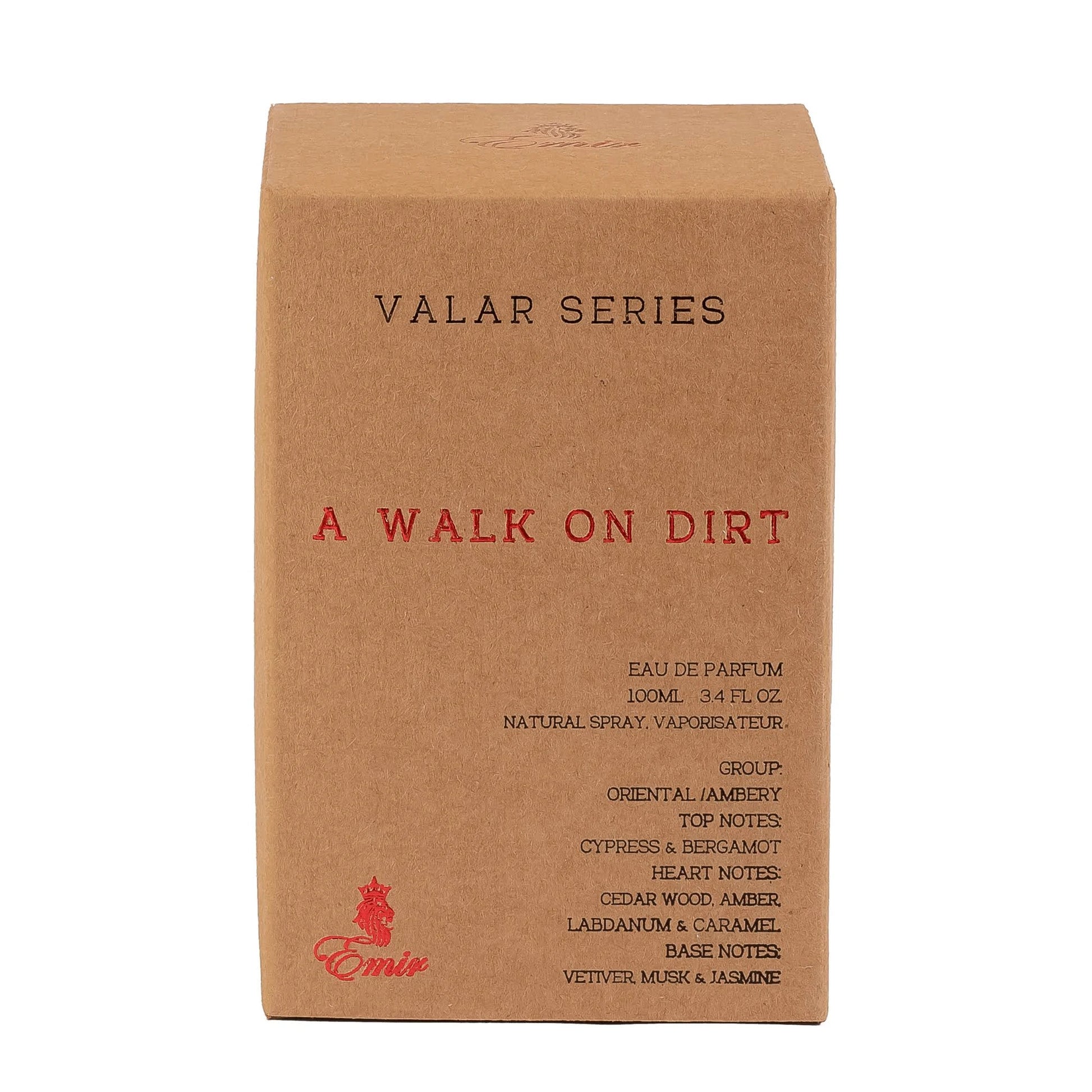 Brown box with 'Valar Series' and 'A Walk on Dirt' text on a white background