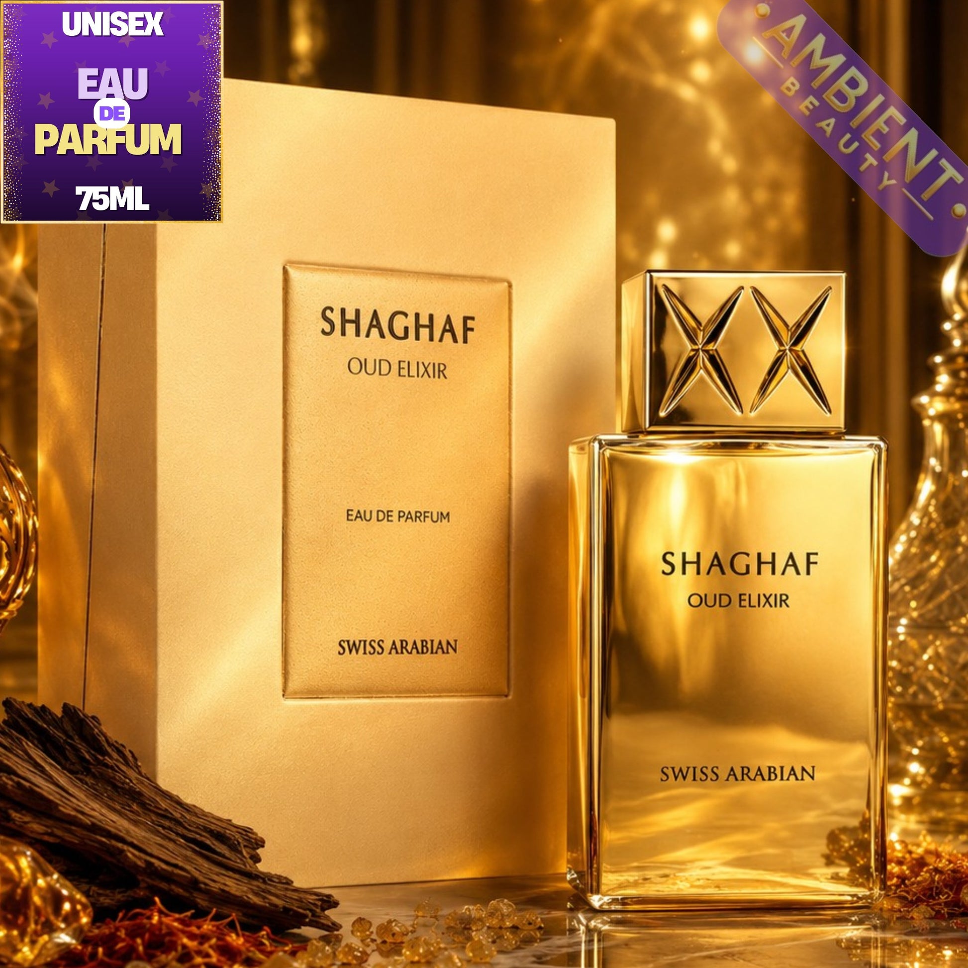 Swiss Arabian Shaghaf Oud Elixir Eau de Parfum Bottle